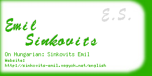 emil sinkovits business card